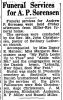 Andrew Poulsen Sorensen - Newspaper death notice