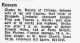 Gladys M Rossen (nee Reilly)
Death Notice in Chicago Tribune, January 1972