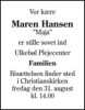 Maren Hansen (nee Tønder)
